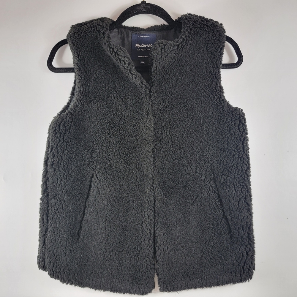 Madewell Faux Fur Vest, Size XS